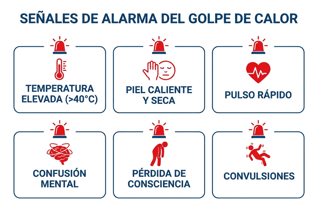 Signos de alarma del golpe de calor